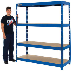 Clarke CSM4350/60BL 350kg Boltless Shelving (Blue) Clarke CSM4350/60BL 350kg Boltless Shelving (Blue)