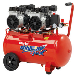 Clarke SHHH50/350 Shhh Air Max Twin Pump 16.9cfm 50 Litre 3.5HP Low Noise Oil Free Air Compressor (230V) Clarke SHHH50/350 Shhh Air Max Twin Pump 16.9cfm 50 Litre 3.5HP Low Noise Oil Free Air Compressor (230V)